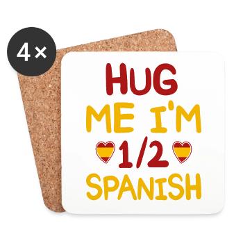 Spanish humor I'm half Spanish - Coasters (set of 4) - white - Front