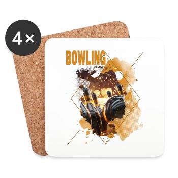 Bowling Bowling Bowling Ball Pins Bowling Players - Coasters (set of 4) - white - Front