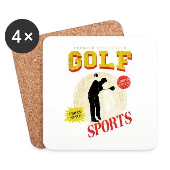 Golf Golfen Golfspieler Sport Hobby Club Vintage - Untersetzer (4er-Set) - Weiß - Vorne
