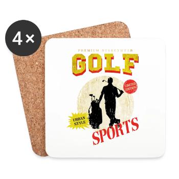 Golf Golfen Golfspieler Sport Hobby Club Vintage - Untersetzer (4er-Set) - Weiß - Vorne