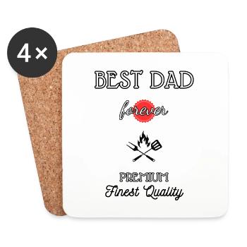 Best Dad Forever BBQ - Coasters (set of 4) - white - Front