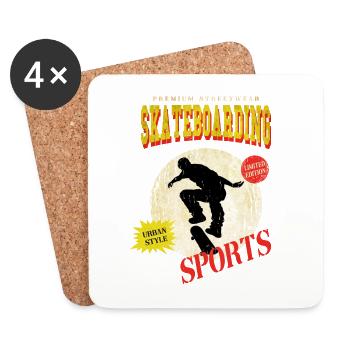 Skateboarding Skate Skater Skateboard Sk8 Vintage - Dessous de verre (lot de 4) - blanc - Devant