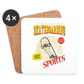 Skateboarding Skate Skater Skateboard Sk8 Vintage - Untersetzer (4er-Set) - Weiß - Vorne