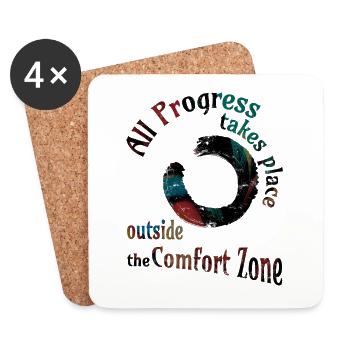 all progress enso dark copy - Coasters (set of 4) - white - Front