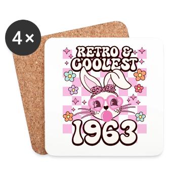 Retro cooles Mädchen geboren 1963 60 Jahre Jubiläum - Untersetzer (4er-Set) - Weiß - Vorne