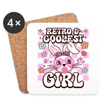 Fille Rétro Et La Plus Cool Femme Géniale - Dessous de verre (lot de 4) - blanc - Devant