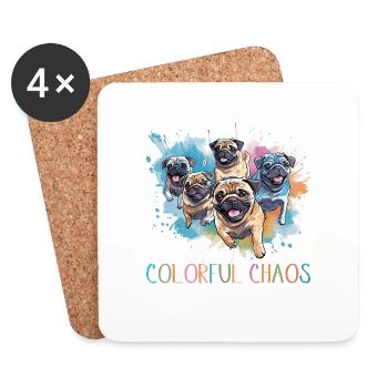 Pug Lover's Party - Cute Dog Lover - Coasters (set of 4) - white - Front