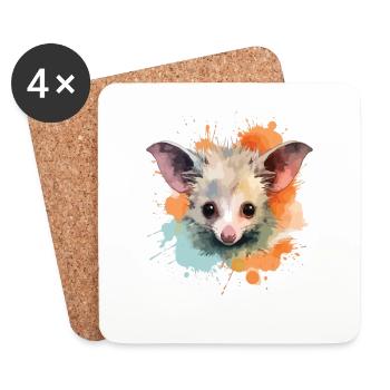 Aquarell-lemur – Faszinierende Tierwelt - Untersetzer (4er-Set) - Weiß - Vorne