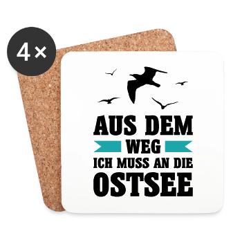 Ostsee Moin Meer See Urlaub Norden Möwen Geschenk - Untersetzer (4er-Set) - Weiß - Vorne