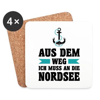 Nordsee Meer Anker Urlaub Norden See Geschenk - Untersetzer (4er-Set) - Weiß - Vorne