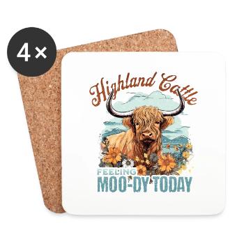 Highland cattle feel hardy today - Coasters (set of 4) - white - Front