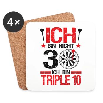 Dart Darts Dartscheibe 30.Geburtstag Geschenk - Untersetzer (4er-Set) - Weiß - Vorne