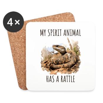My Spirit Animal has a Rattle - Untersetzer (4er-Set) - Weiß - Vorne