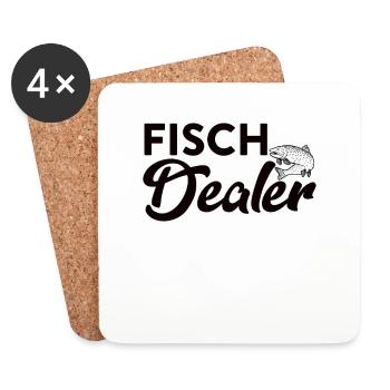 Fisch Dealer - Für Angler und Fischliebhaber - Untersetzer (4er-Set) - Weiß - Vorne