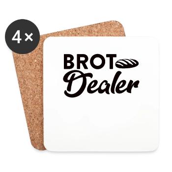 Brot Dealer - Design für Bäcker & Backfans - Untersetzer (4er-Set) - Weiß - Vorne