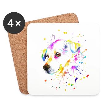 Niedlicher kleiner Hund - Untersetzer (4er-Set) - Weiß - Vorne