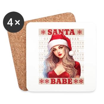 Sexy Père Noël Femme Noël Noël laid - Dessous de verre (lot de 4) - blanc - Devant
