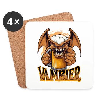 Vambier Vampire Bière Halloween Party Drôle Costume - Dessous de verre (lot de 4) - blanc - Devant