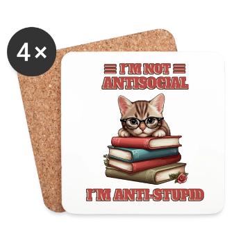 Clever Baby Cat - Coasters (set of 4) - white - Front