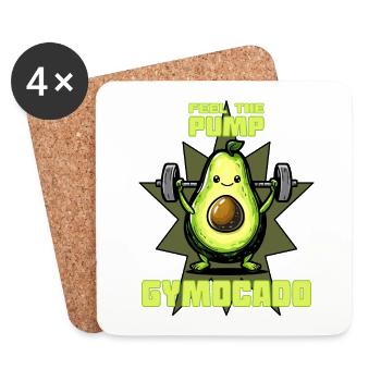Gymocado - the active avocado - Coasters (set of 4) - white - Front