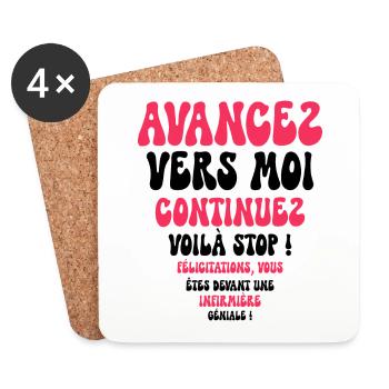 Humour Super Cadeau Pour Infirmière - Dessous de verre (lot de 4) - blanc - Devant