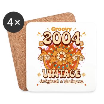 Vintage Année 2004 Anniversaire Femme 20 Ans - Dessous de verre (lot de 4) - blanc - Devant