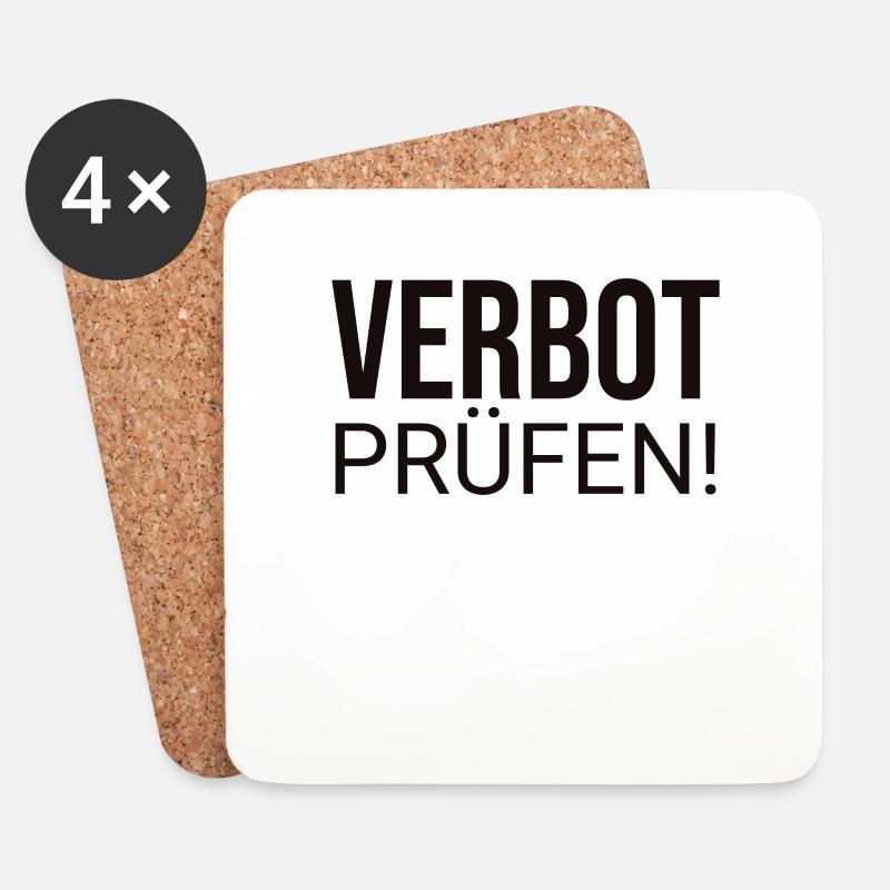 Verbot Prüfen - Untersetzer (4er-Set) - Weiß