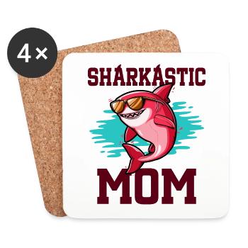 Sharkastic Mère Requin Blague Maman Sarcastique - Dessous de verre (lot de 4) - blanc - Devant