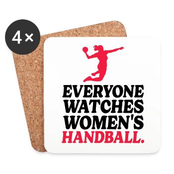 Retro Sport Damen Handball - Untersetzer (4er-Set) - Weiß - Vorne