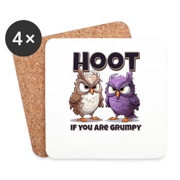 Scream When You're Grumpy – Owl Nonsense - Coasters (set of 4) - white - Front