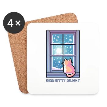 Délice de chat des neiges - Dessous de verre (lot de 4) - blanc - Devant