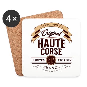 Haute-Corse Département France - Dessous de verre (lot de 4) - blanc - Devant
