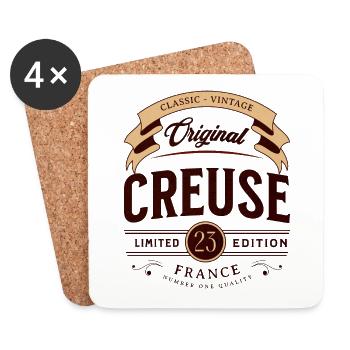 Vintage Creuse Département France - Dessous de verre (lot de 4) - blanc - Devant