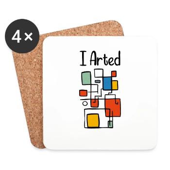 Humour artisanal sarcastique fantaisiste - Dessous de verre (lot de 4) - blanc - Devant