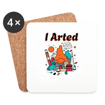 Funny Sarcastic Painting Humor - Coasters (set of 4) - white - Front