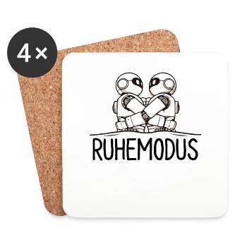 Ruhemodus Träumende Roboter Schlafanzüge - Untersetzer (4er-Set) - Weiß - Vorne