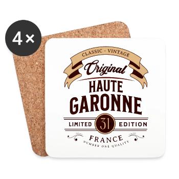 Haute-Garonne Département France - Dessous de verre (lot de 4) - blanc - Devant