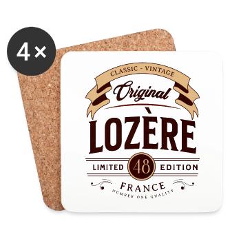 Vintage Lozère Department France - Coasters (set of 4) - white - Front