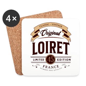 Vintage Loiret Department France - Coasters (set of 4) - white - Front