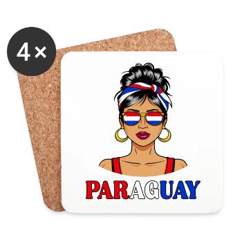 Paraguayan Flag Paraguayan Women - Coasters (set of 4) - white - Front