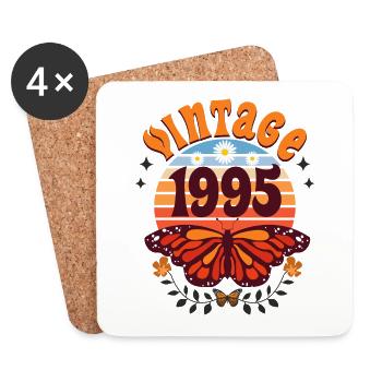Papillon Année 1995 Femme 30 Ans Anniversaire - Dessous de verre (lot de 4) - blanc - Devant