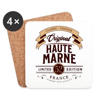 Haute-Marne Département France - Dessous de verre (lot de 4) - blanc - Devant