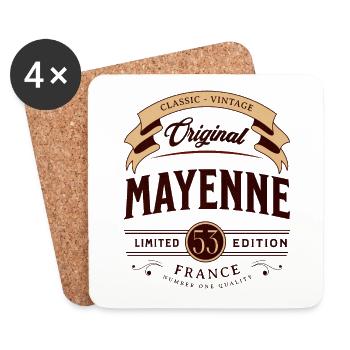 Mayenne Department France - Coasters (set of 4) - white - Front