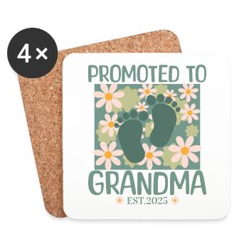 Promoted to Grandma 2025 Soon to be Granny - Coasters (set of 4) - white - Front