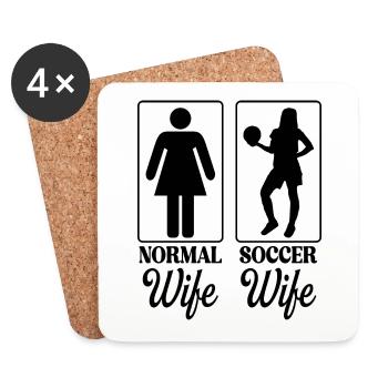 Fußball Fußballer Geschenk Fußball Frauen - Untersetzer (4er-Set) - Weiß - Vorne