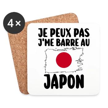 J'Me Barre au Japon Voyage Cadeau - Dessous de verre (lot de 4) - blanc - Devant