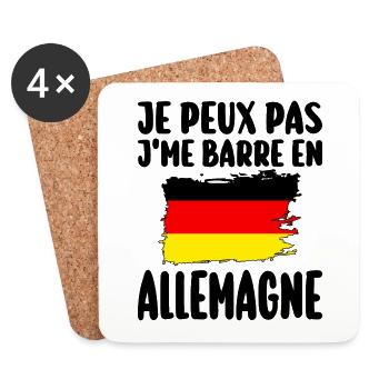 J'Me Barre En Allemagne Voyage Cadeau - Dessous de verre (lot de 4) - blanc - Devant