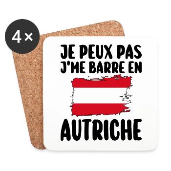 J'Me Barre En Autriche Voyage Cadeau - Dessous de verre (lot de 4) - blanc - Devant