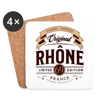 Rhône Department France - Coasters (set of 4) - white - Front