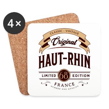 Haut-Rhin Département France - Dessous de verre (lot de 4) - blanc - Devant